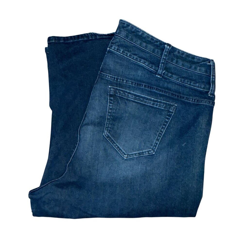 Torrid Plus Size Straight Leg Capri Jeans Womens 26 21 Stretch Dark Wash Blue